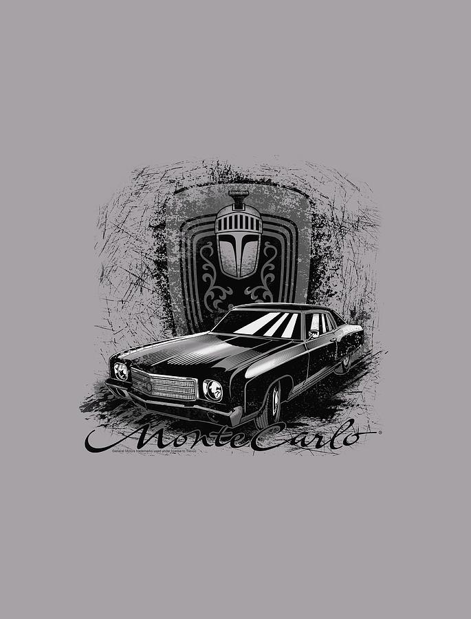 Black And White Digital Art - Chevrolet - Monte Carlo Drawing by Brand A