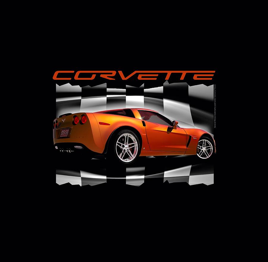 Car Digital Art - Chevrolet - Orange Z06 Vette by Brand A