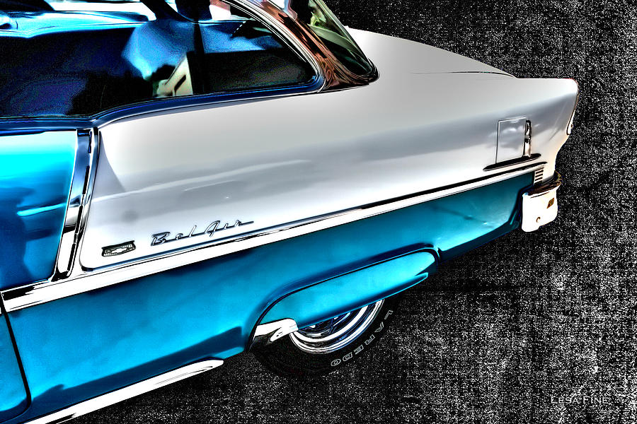 Car Mixed Media - Chevy Bel Air Art 2 Tone Side View Art 1 by Lesa Fine