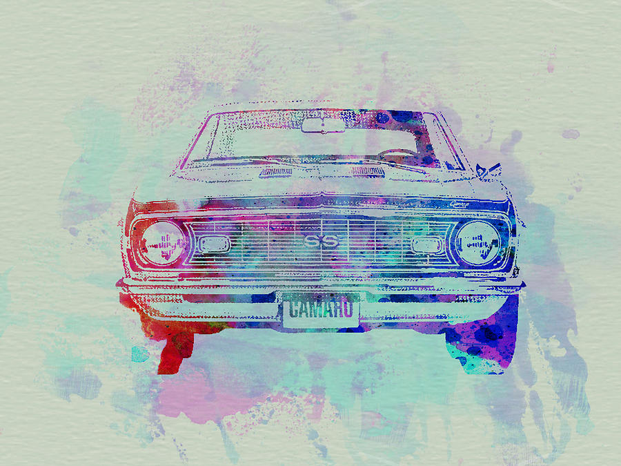 Chevy Camaro Painting - Chevy Camaro Watercolor 2 by Naxart Studio