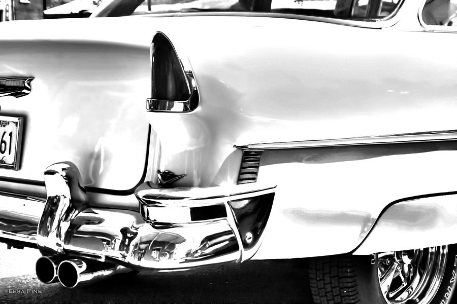 Chevy Car Art White Rear View Photograph by Lesa Fine