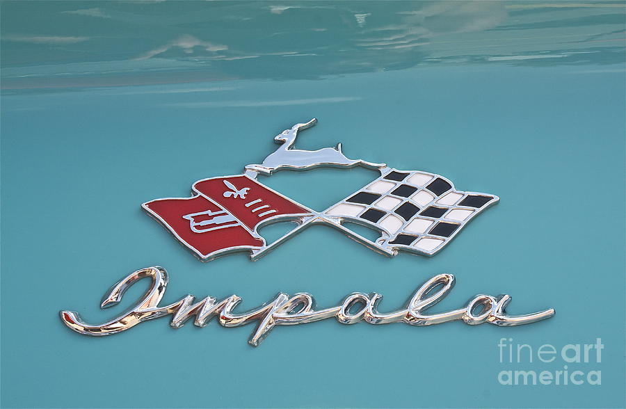 Flag Photograph - Chevy Impala Emblem by Linda Bianic
