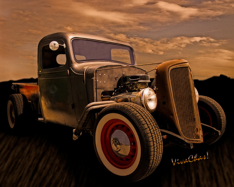 1936 Chevy Rat Rod Pickup Photograph by Chas Sinklier