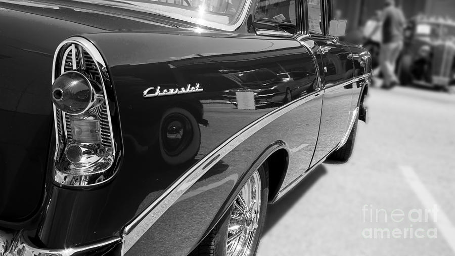 B&w Photograph - Chevy Reflections by Randall Cogle