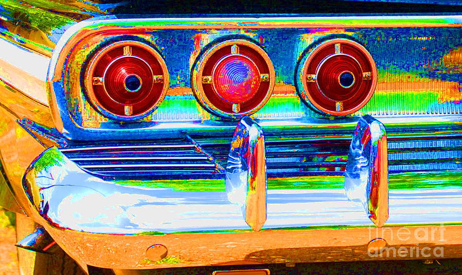 Car Photograph - Chevy Tailights 1958 by Robert Kleppin
