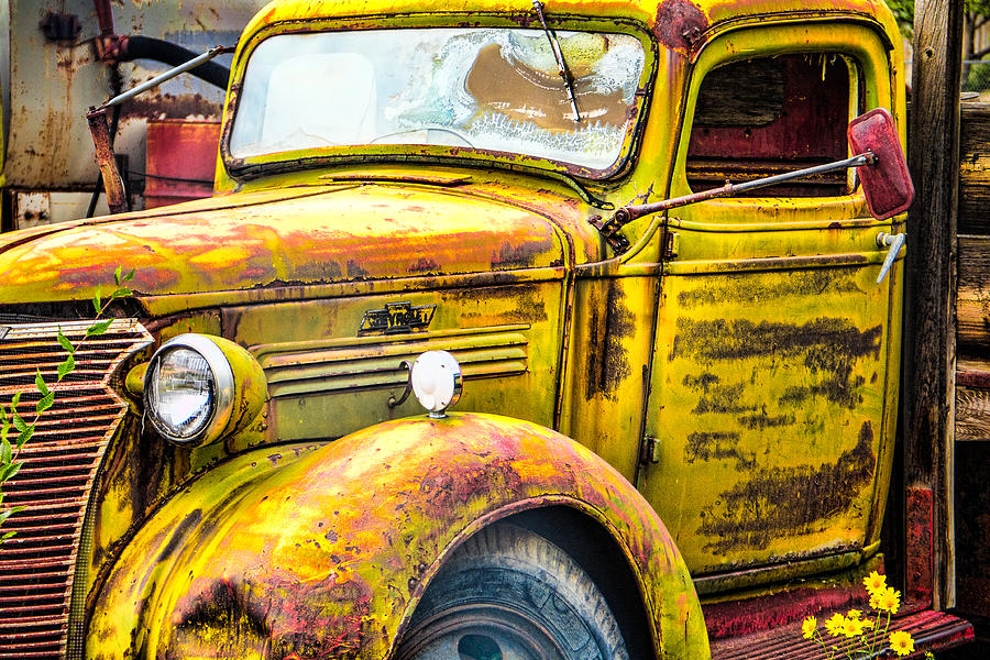 Chevy Truck Burnt Yellow Photograph