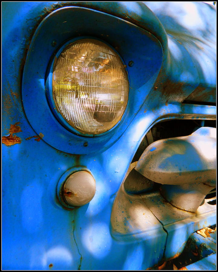 Architecture Photograph - Chevy Truck Headlight Right by Kathy Barney