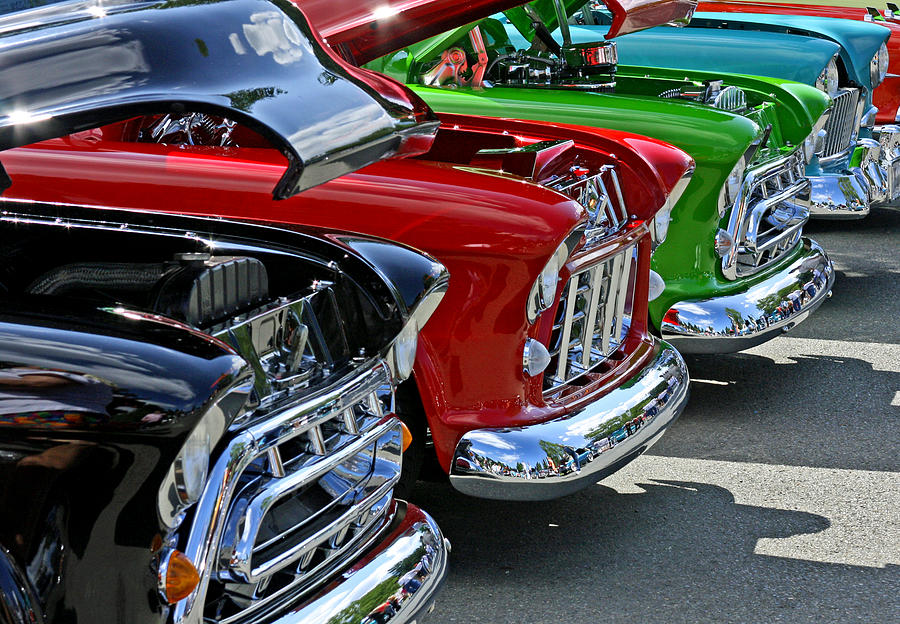 Chevy Trucks All In A Row Photograph by Steve Raley