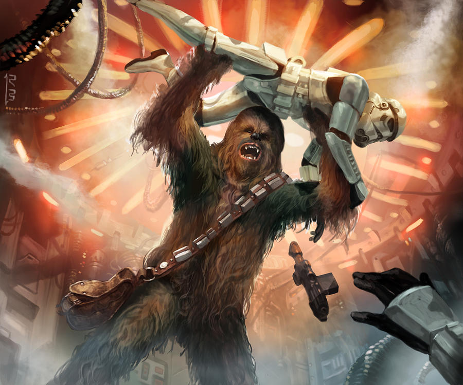 Star Wars Digital Art - Chewbacca - Star Wars the Card Game by Ryan Barger