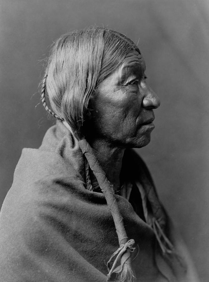 Edward Sheriff Curtis Photograph - Cheyenne Indian Woman circa 1910 by Aged Pixel