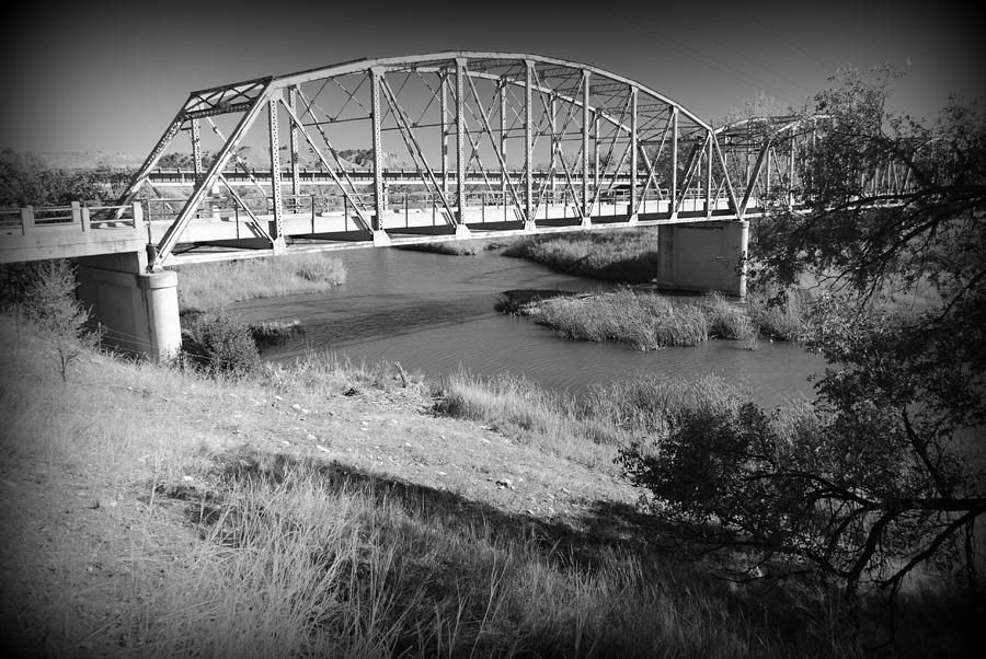 Cheyenne River Bridge in Black and White Photograph by Greni Graph