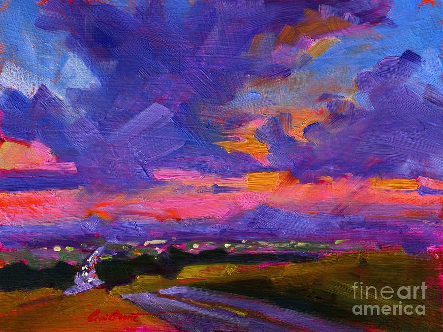 Sunset Painting - Cheyenne Sunset by Coni Grant