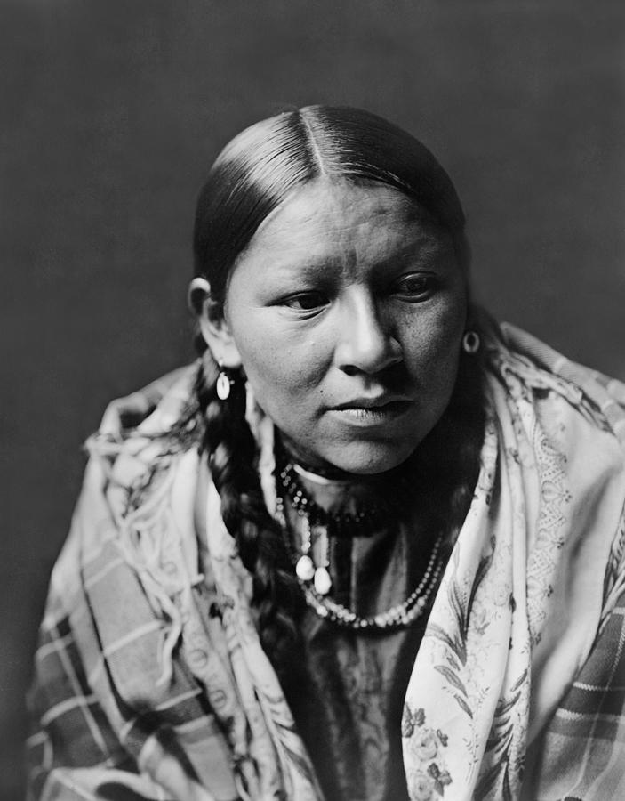 Edward Sheriff Curtis Photograph - Cheyenne young woman circa 1910 by Aged Pixel