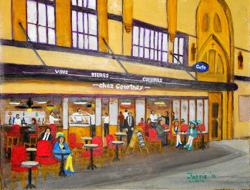 Street Scene Painting - chez Courtney by Larry Farris