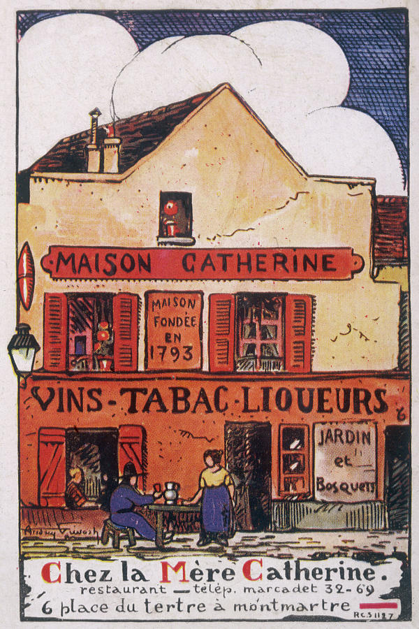 Paris Drawing - chez La Mere Catherine A Notable Cafe by Mary Evans Picture Library