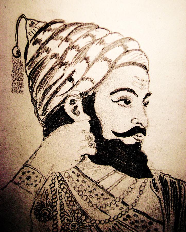 Pencil Sketch Of Shivaji Maharaj  DesiPainterscom