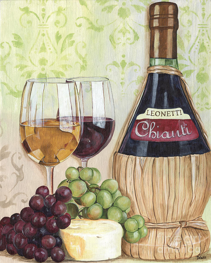 Wine Painting - Chianti and Friends by Debbie DeWitt