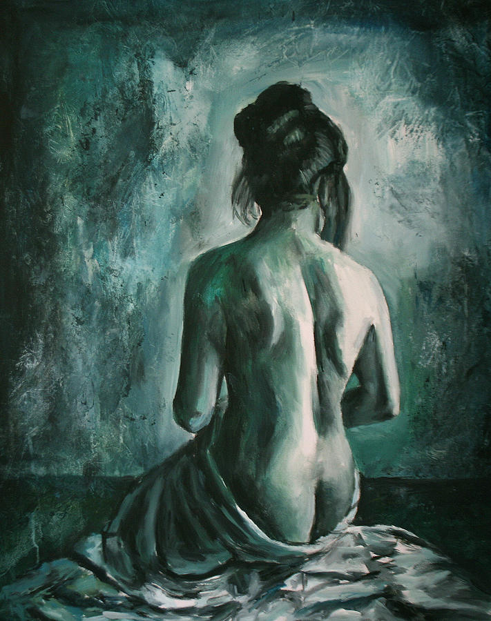 Nude Painting - Chiaro Di Luna  by Escha Van den bogerd