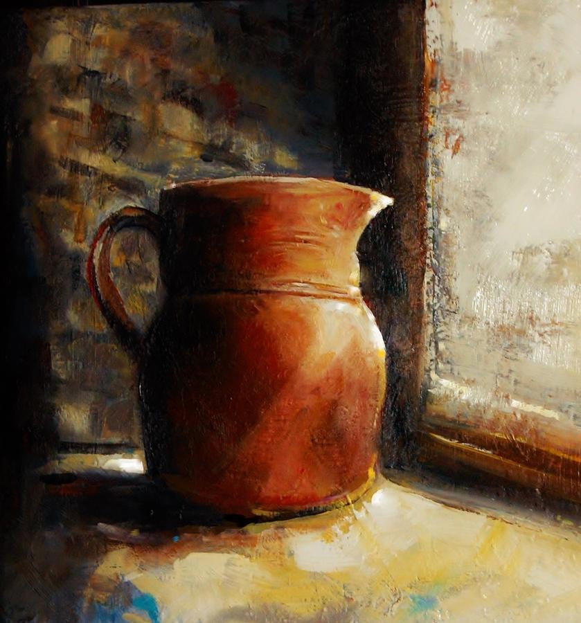 Chiaroscuro Pot in The Window Painting by Jean Cormier