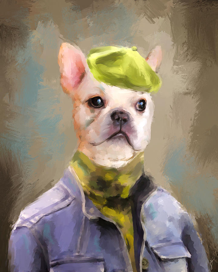 Chic French Bulldog Painting by Jai Johnson
