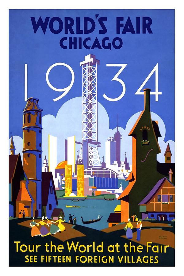 Chicago 1934 Worlds Fair Digital Art by Georgia Clare