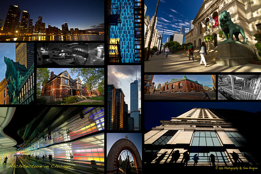 Chicago Architecture photo collage Photograph by Sven Brogren
