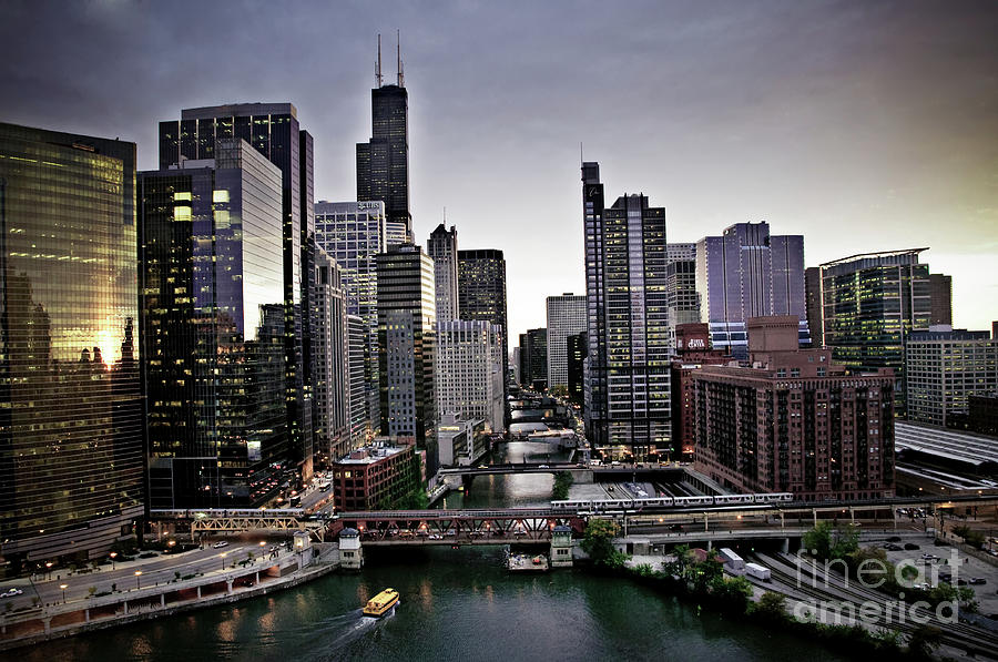 Chicago at Dusk Photograph by Linda Matlow