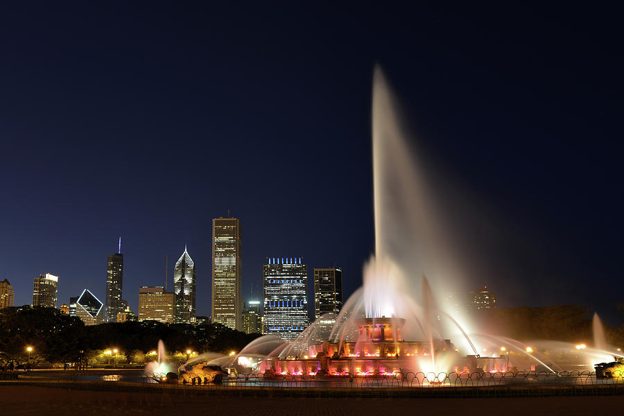 Chicago At Night Photograph by Dlewis33