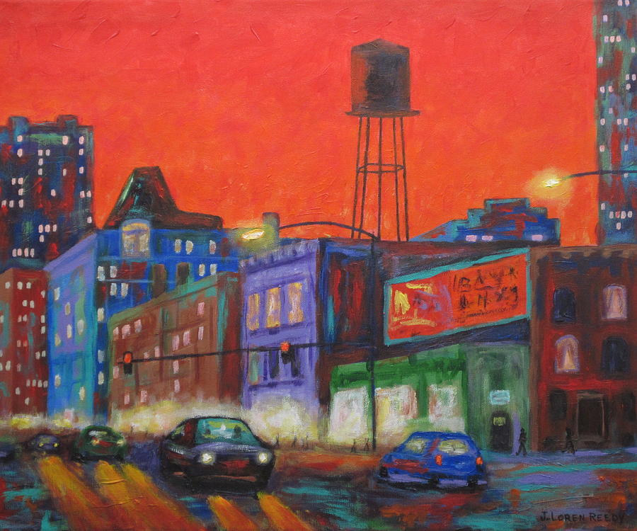 Chicago Avenue Looking West Painting by J Loren Reedy