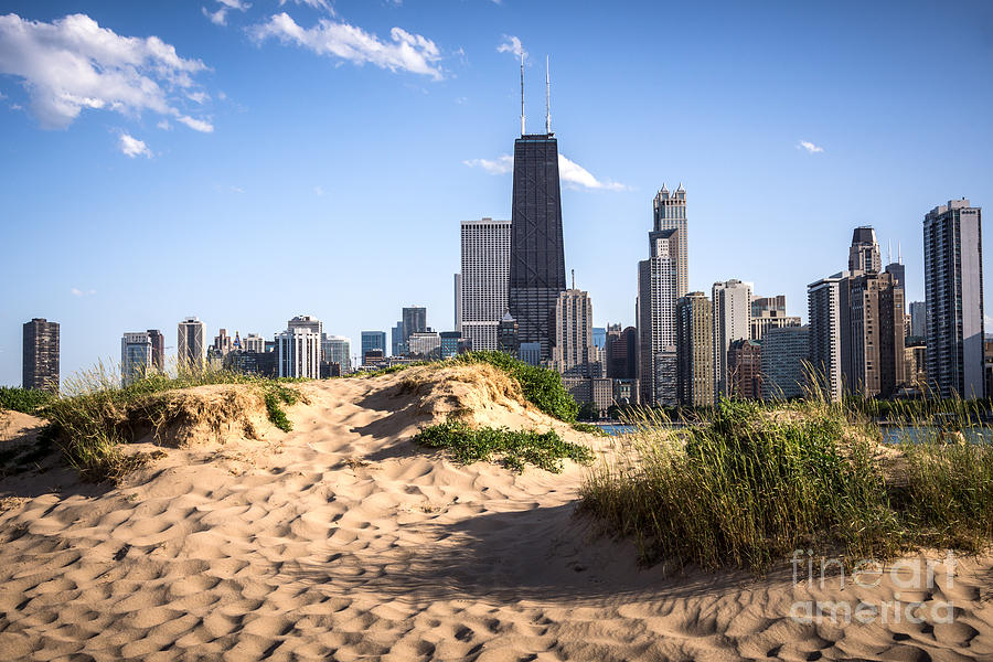Chicago Photograph - Chicago Beach and Skyline by Paul Velgos