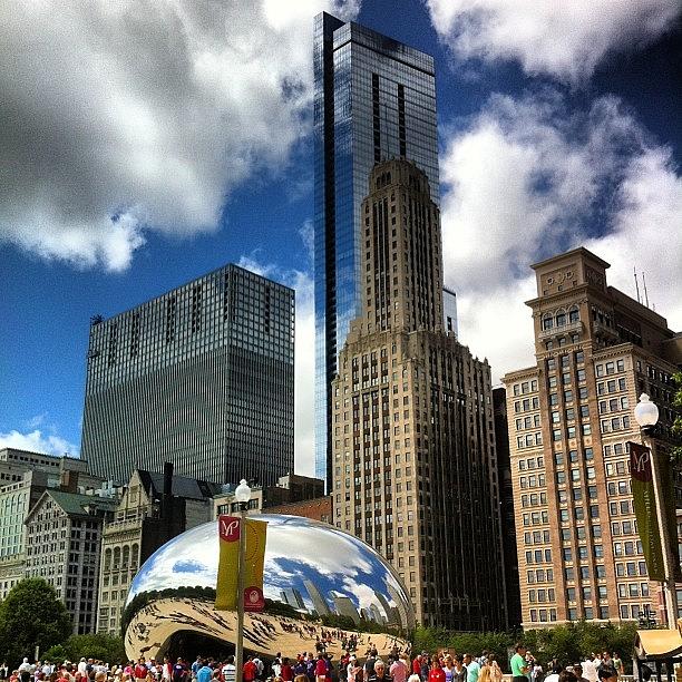Chicago Photograph - #chicago #bean #skyline by Shane Stewart