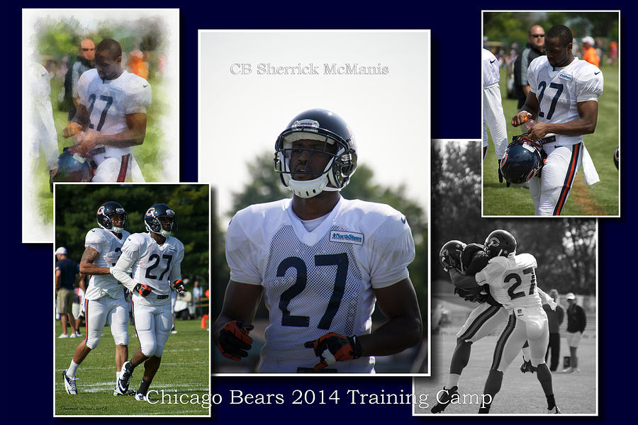 Chicago Bears CB Sherrick McManis Training Camp 2014 Collage Photograph by Thomas Woolworth