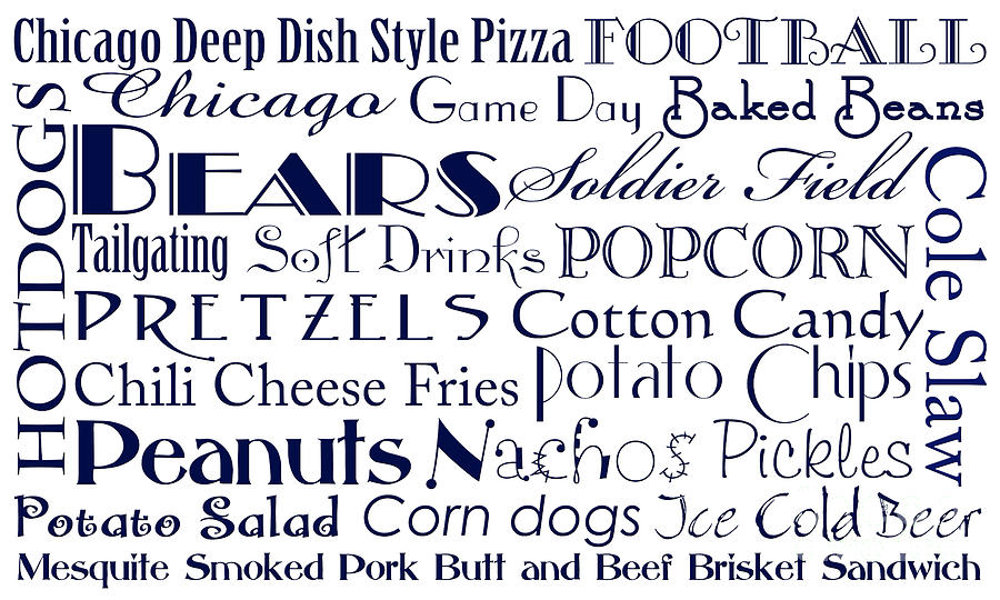 Chicago Bears Game Day Food 1 Digital Art by Andee Design