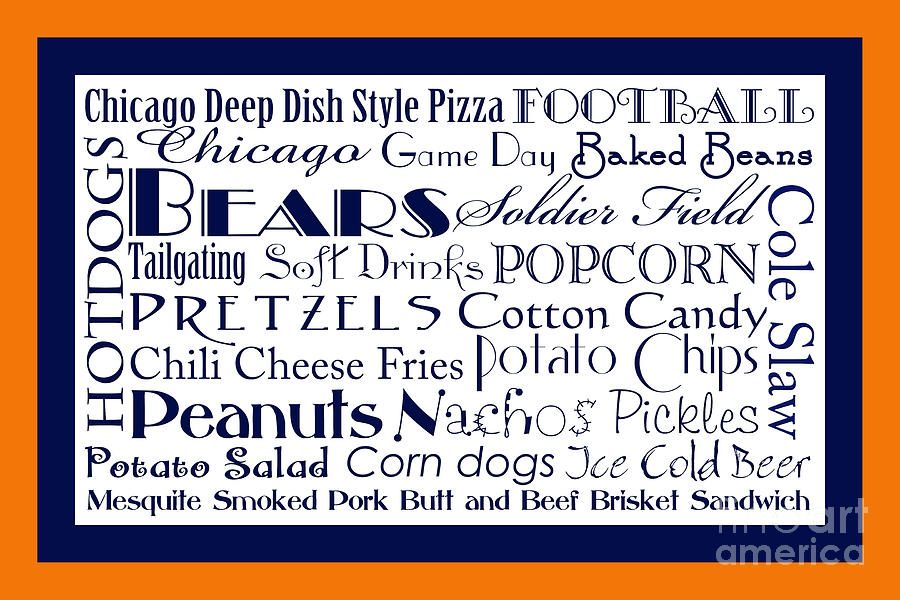 Chicago Bears Game Day Food 2 Digital Art by Andee Design