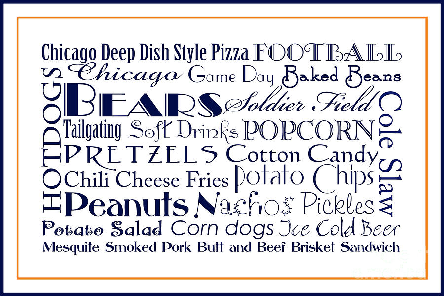 Chicago Bears Game Day Food 3 Digital Art by Andee Design