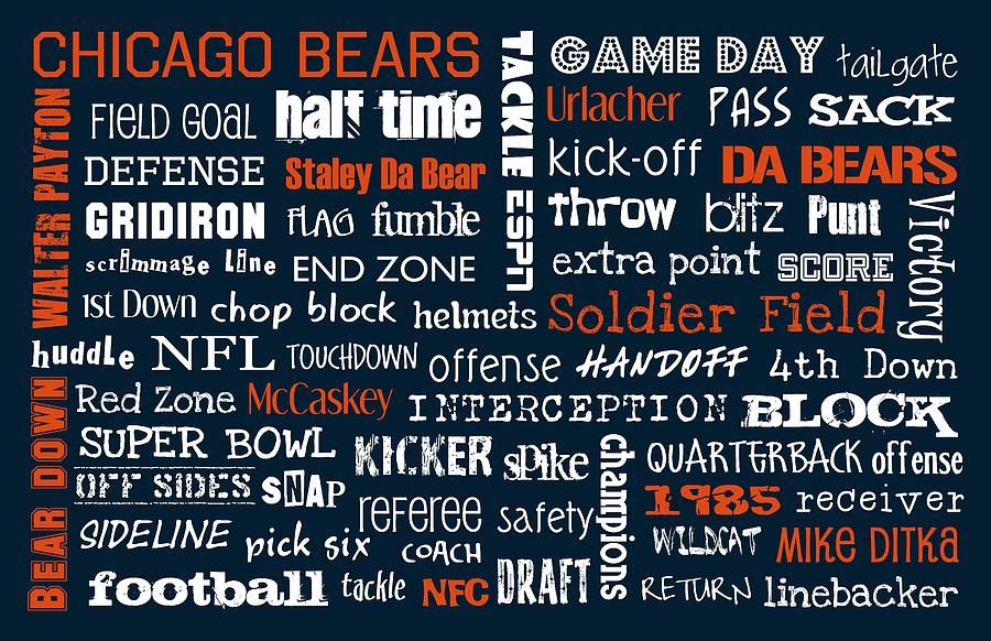 Chicago Bears Digital Art by Jaime Friedman