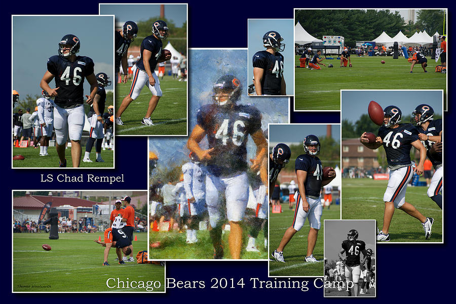 Chicago Bears LS Chad Rempel Training Camp 2014 Collage Photograph by Thomas Woolworth