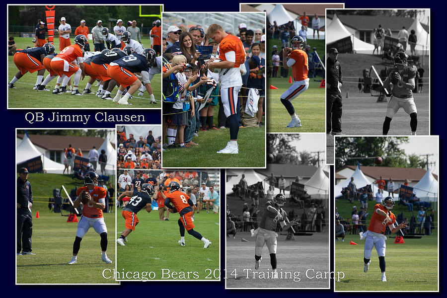 Chicago Bears QB Jimmy Clausen Training Camp 2014 Collage Photograph by Thomas Woolworth