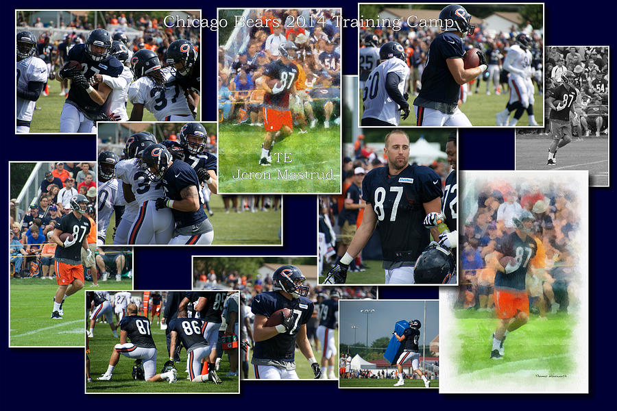 Chicago Bears TE Jeron Mastrud Training Camp 2014 Collage Photograph by Thomas Woolworth