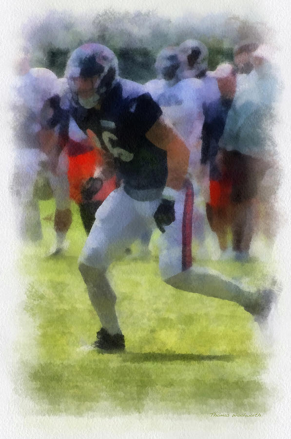 Chicago Bears Photograph - Chicago Bears TE Zach Miller Training Camp 2014 PA 01 by Thomas Woolworth