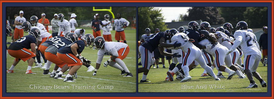 Chicago Bears Training Camp 2014 Blue And White Photograph by Thomas Woolworth