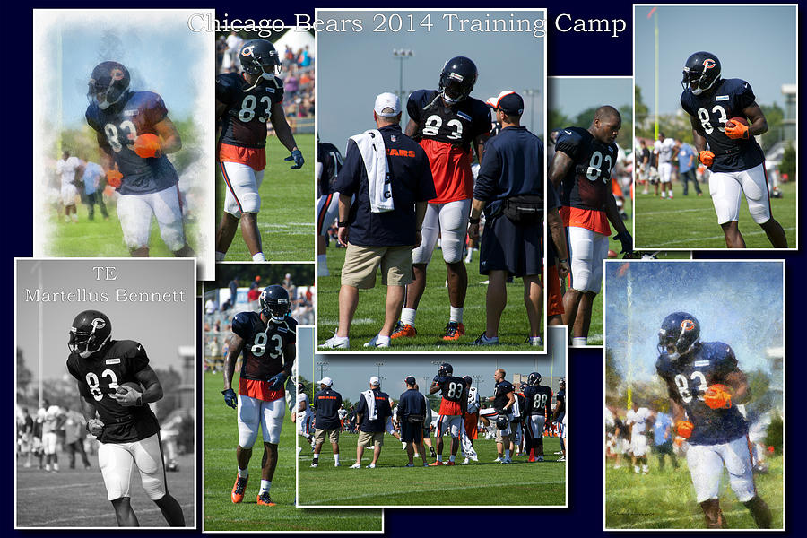 Chicago Bears Training Camp 2014 TE Martellus Bennett Collage Photograph by Thomas Woolworth
