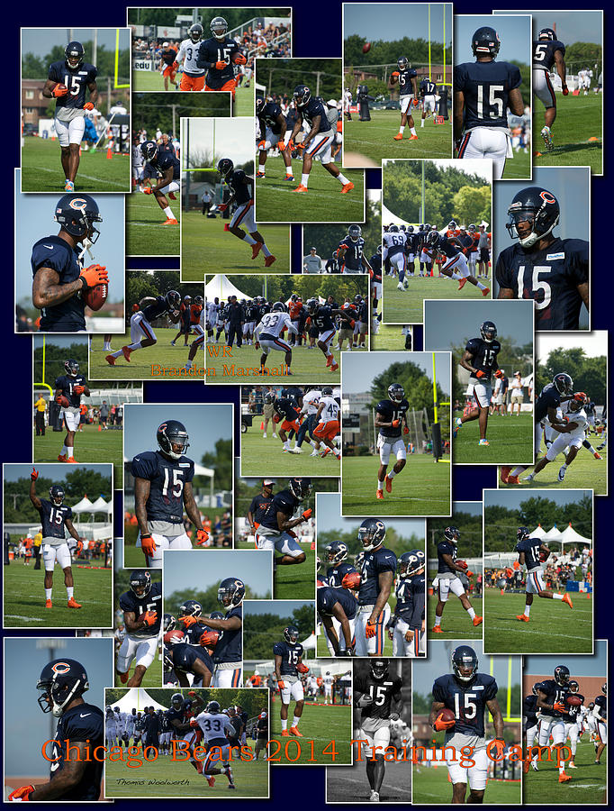 Chicago Bears WR Brandon Marshall Training Camp 2014 Collage Photograph by Thomas Woolworth