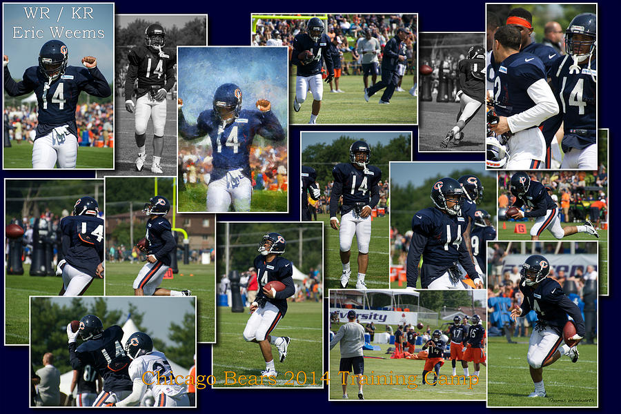 Chicago Bears WR Eric Weems Training Camp 2014 Collage Photograph by Thomas Woolworth