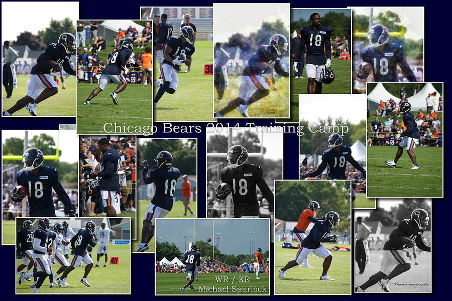 Chicago Bears WR Michael Spurlock Training Camp 2014 Collage Photograph by Thomas Woolworth