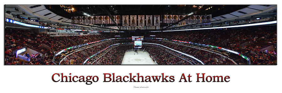 Stan Mikita Photograph - Chicago Blackhawks At Home Panorama White by Thomas Woolworth
