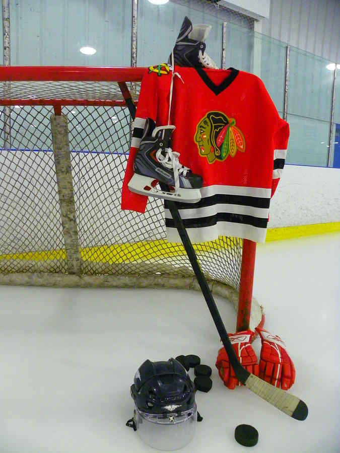 Chicago Blackhawks Photograph - Chicago Blackhawks Home Hockey Jersey by Lisa Wooten