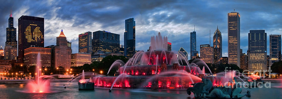 Chicago Photograph - Chicago Blackhawks Skyline by Jeff Lewis