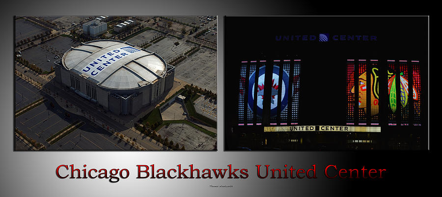 Stan Mikita Photograph - Chicago Blackhawks United Center 2 Panel SB by Thomas Woolworth