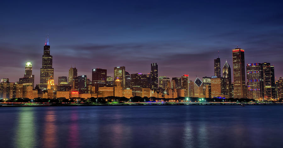 Chicago Blue Hour Skyline Photograph by Allen Castillo